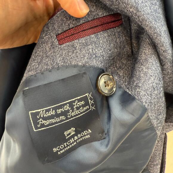 Scotch & Soda Blazer Jacket Dark Navy Blue Mens XL - Picture 8 of 12